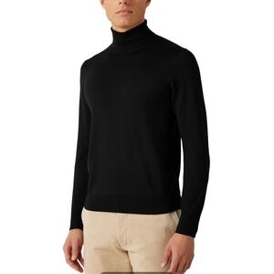 These Glory Days Leopold Turtleneck Merino Wool Sweater Black Men's Size L Large